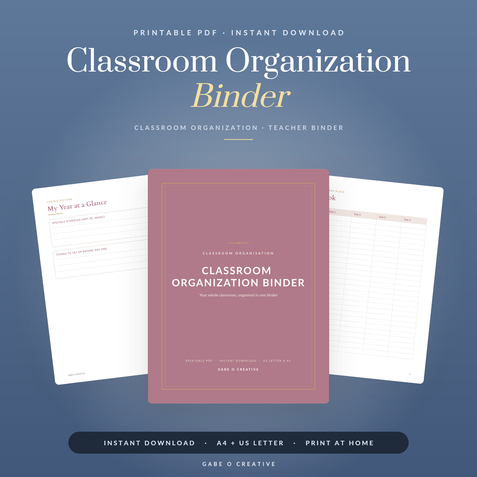 Classroom Organization Binder