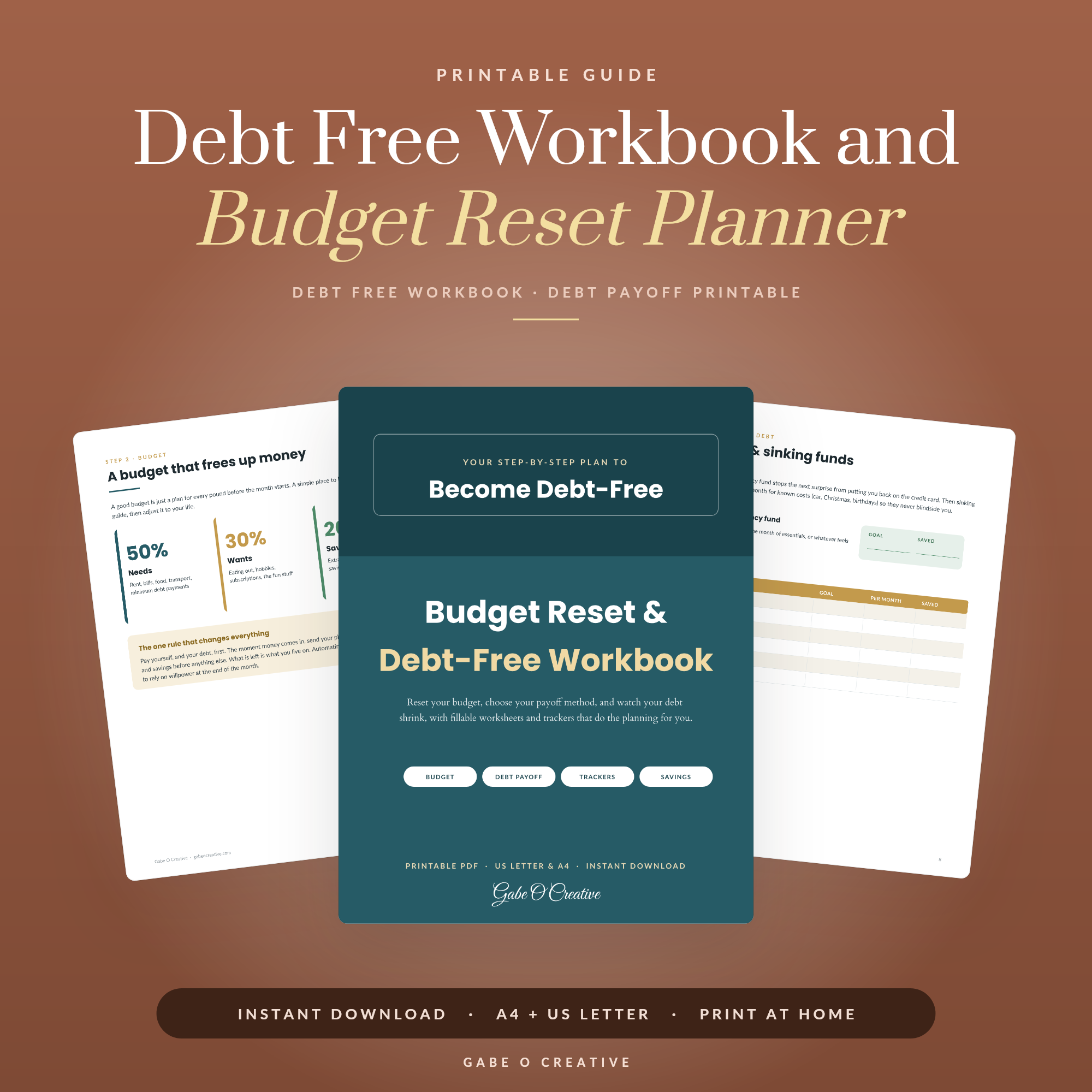 Debt Free Workbook and Budget Reset Planner, Debt Payoff Tracker Printable, Budget by Paycheck, Financial Freedom Planner PDF