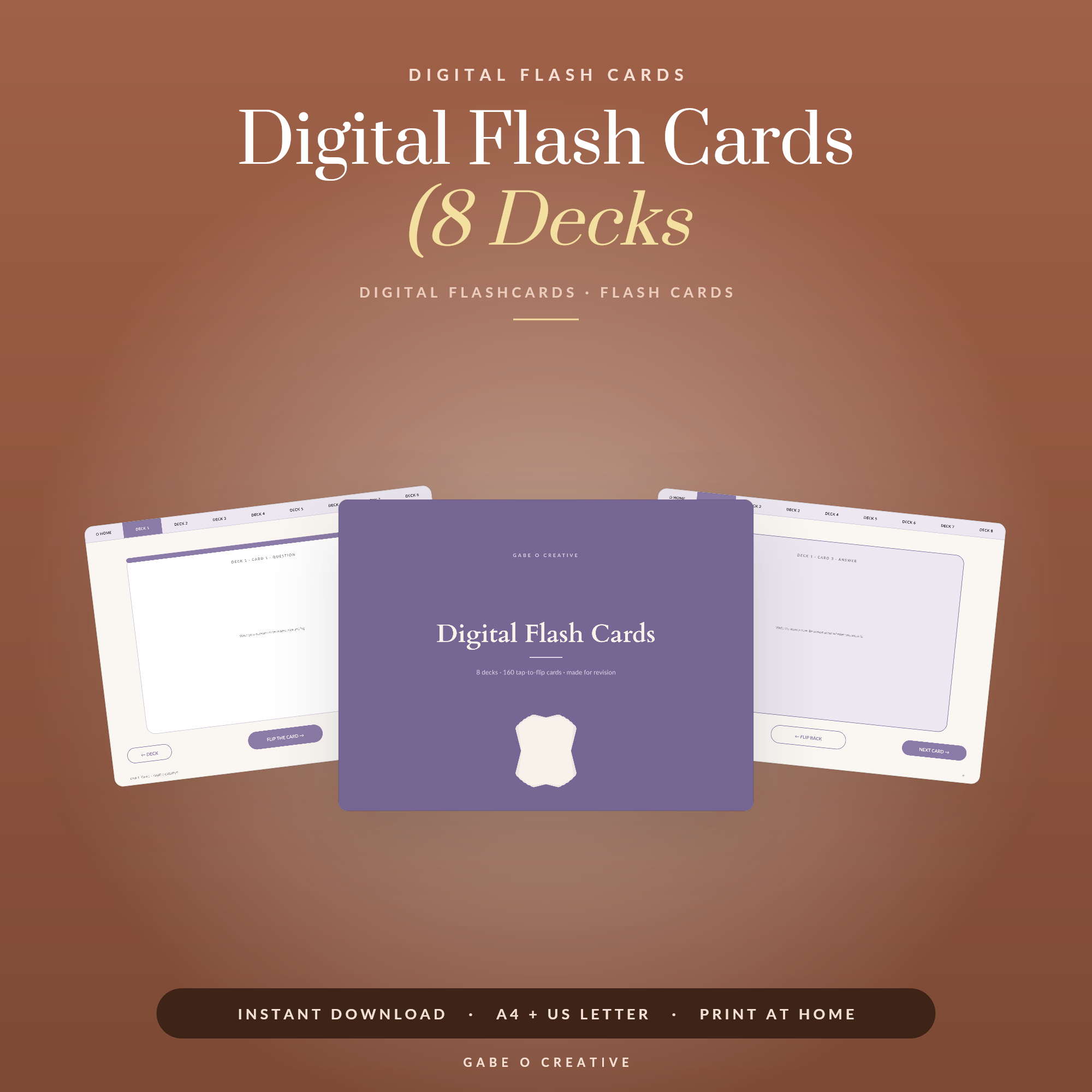 Digital Flash Cards (8 Decks, 160 Cards)