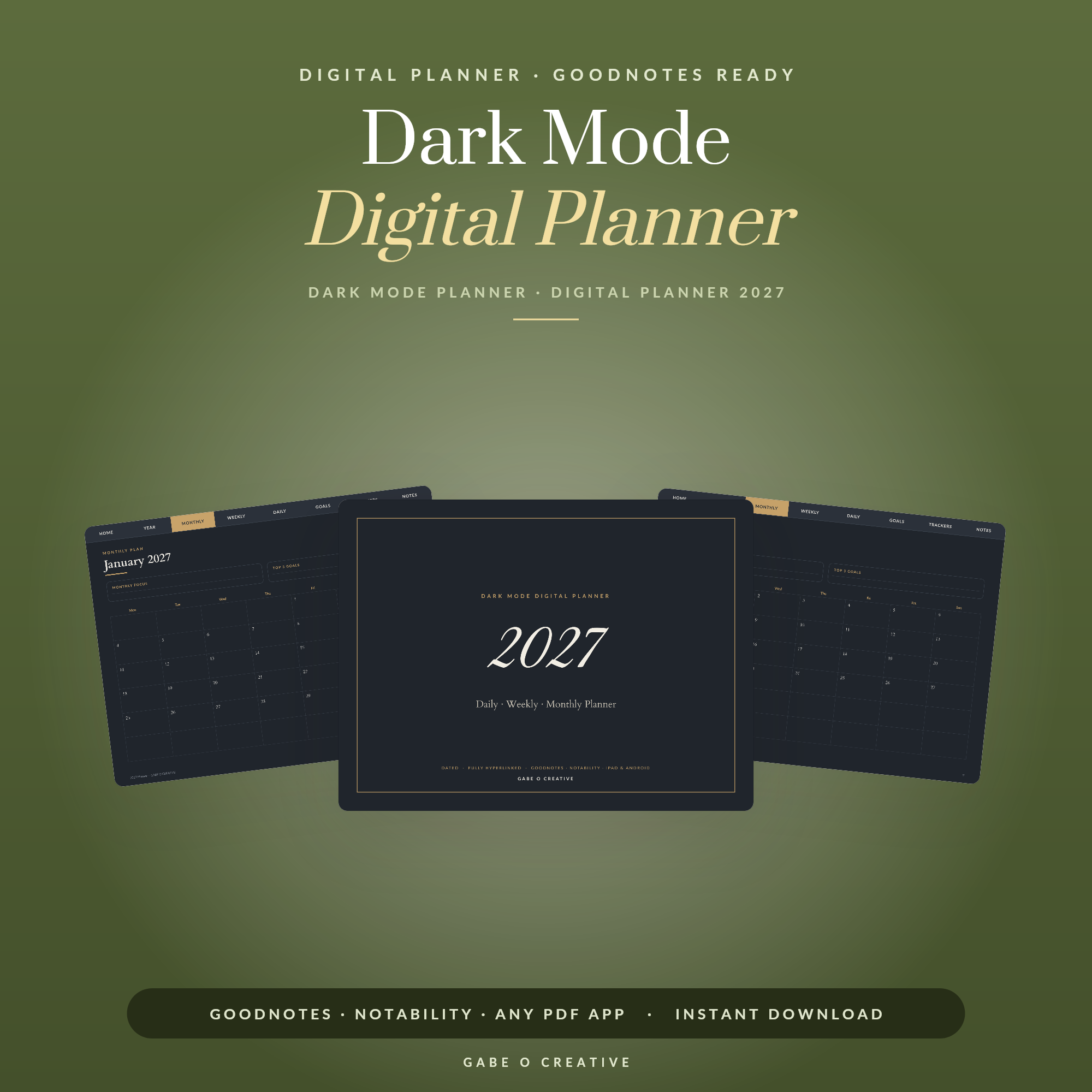 Dark Mode Digital Planner