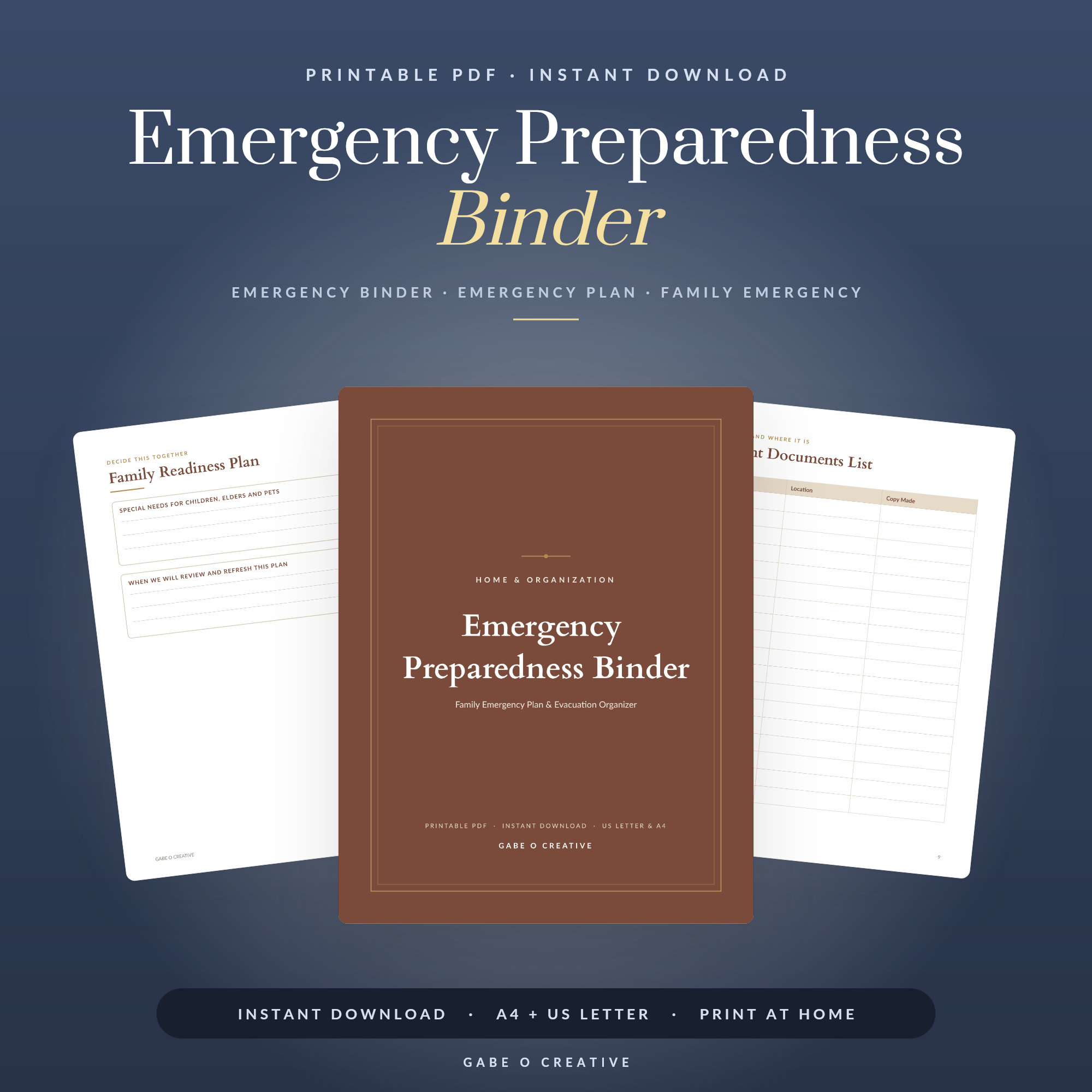 Emergency Preparedness Binder