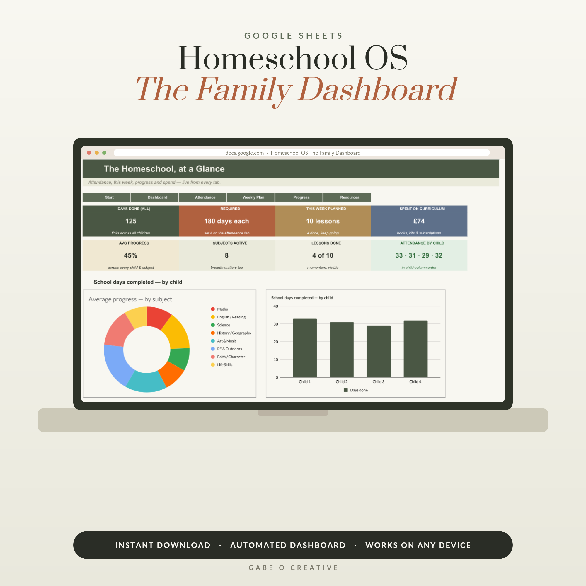 Homeschool Planner in Google Sheets: Records That Hold Up