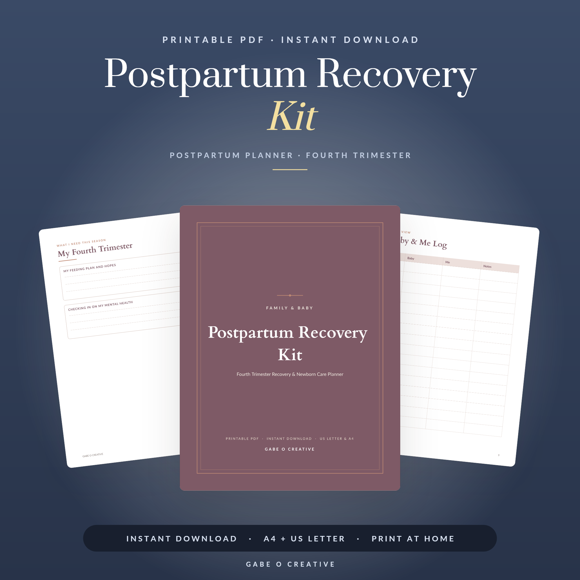 Postpartum Planner Printable: Gentle Fourth Trimester Care