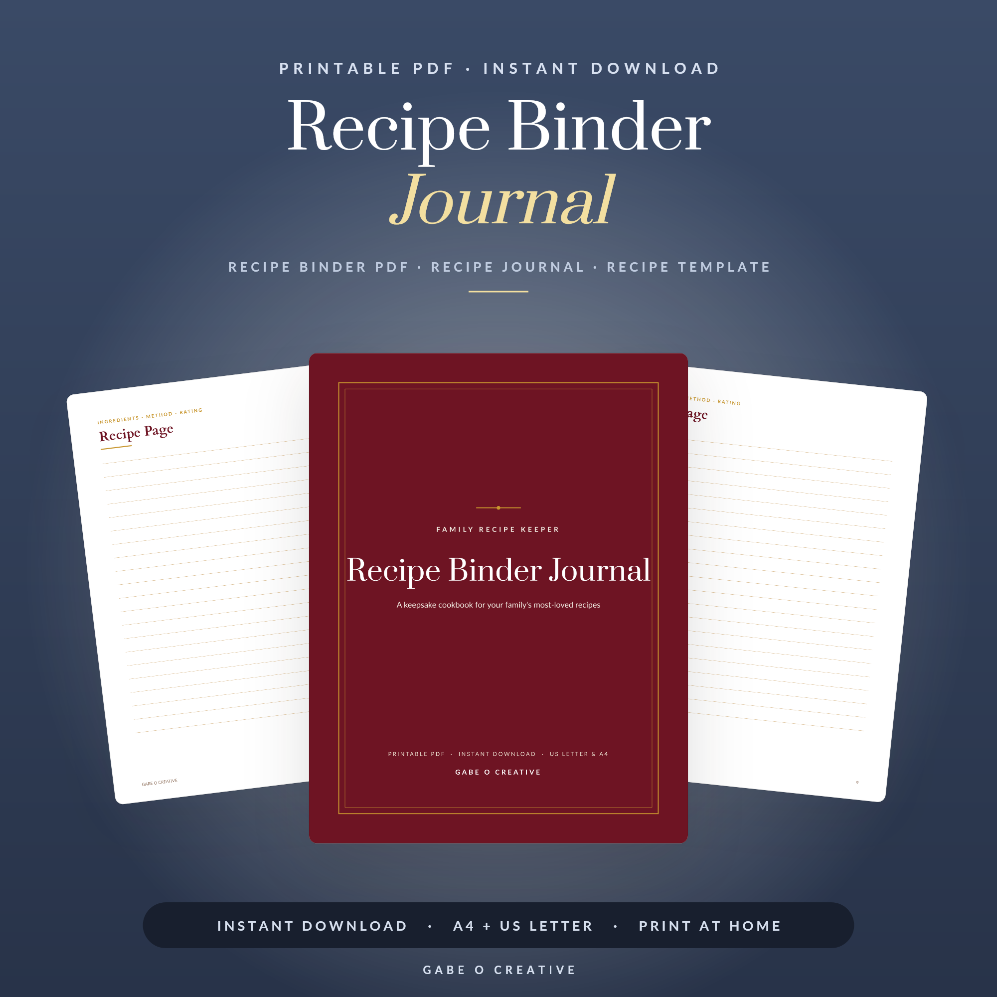 Recipe Binder Journal