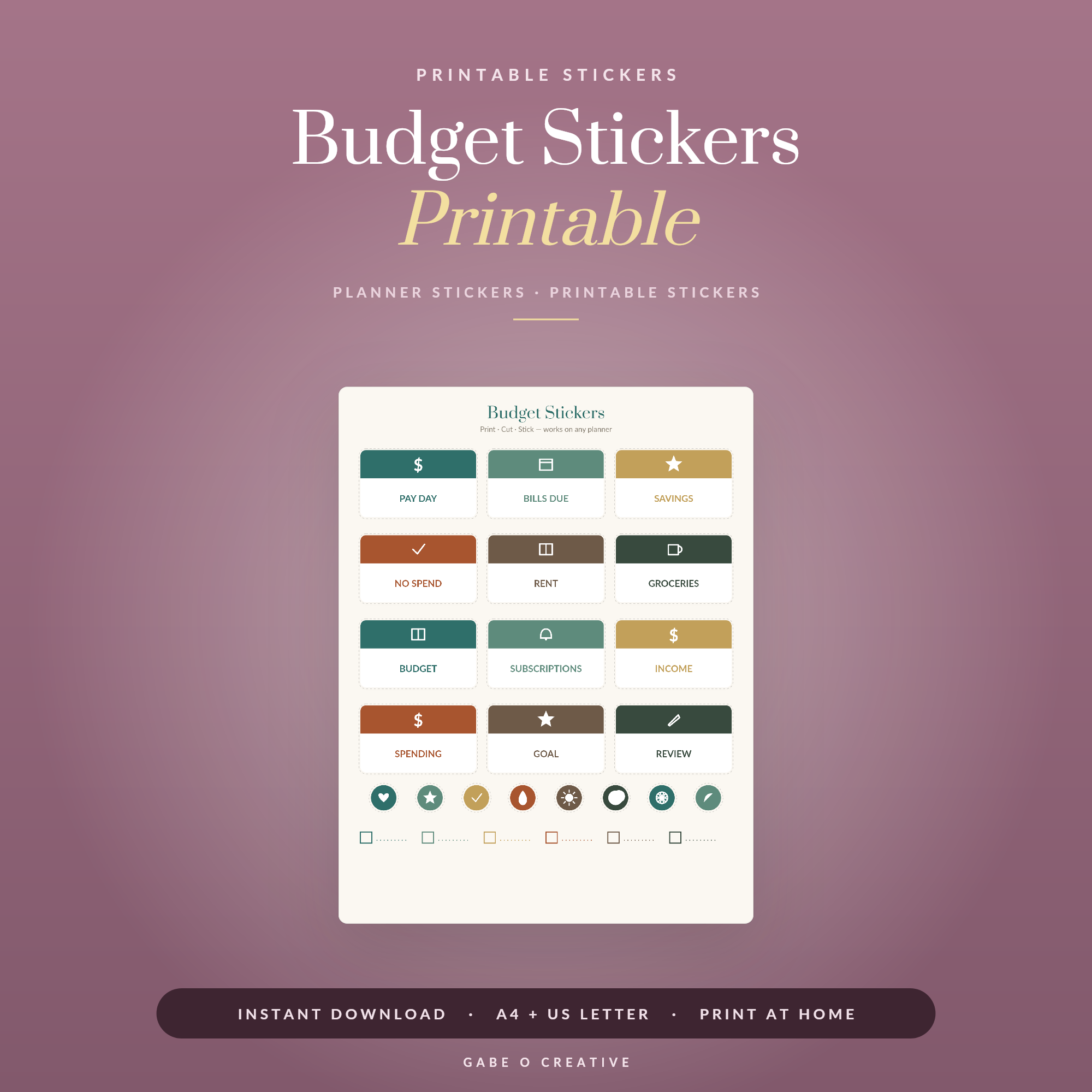 Budget Stickers Printable