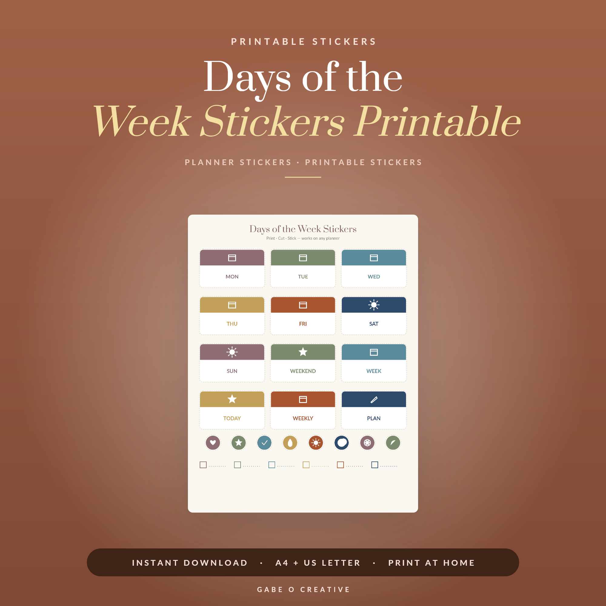 Days of the Week Stickers Printable