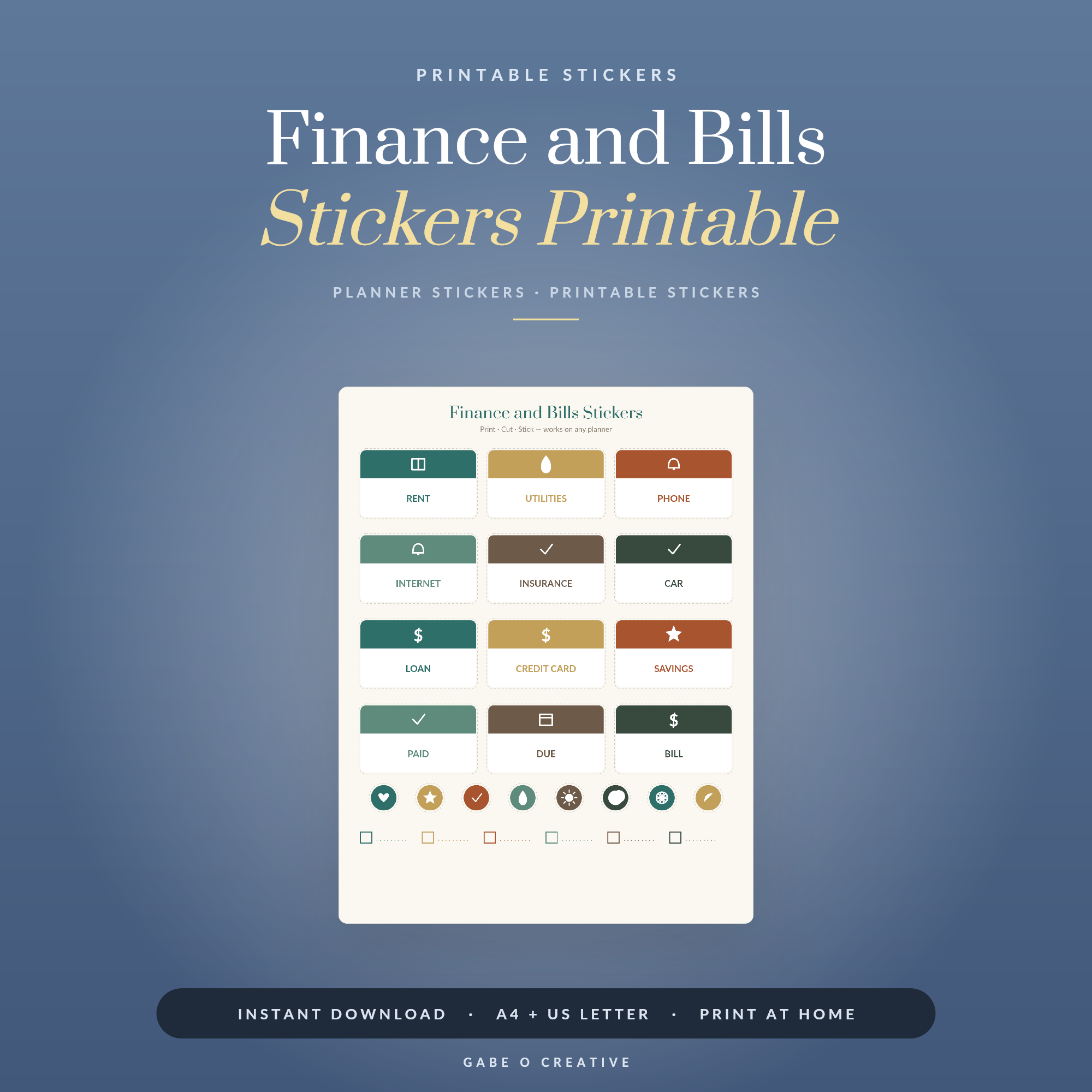 Finance and Bills Stickers Printable