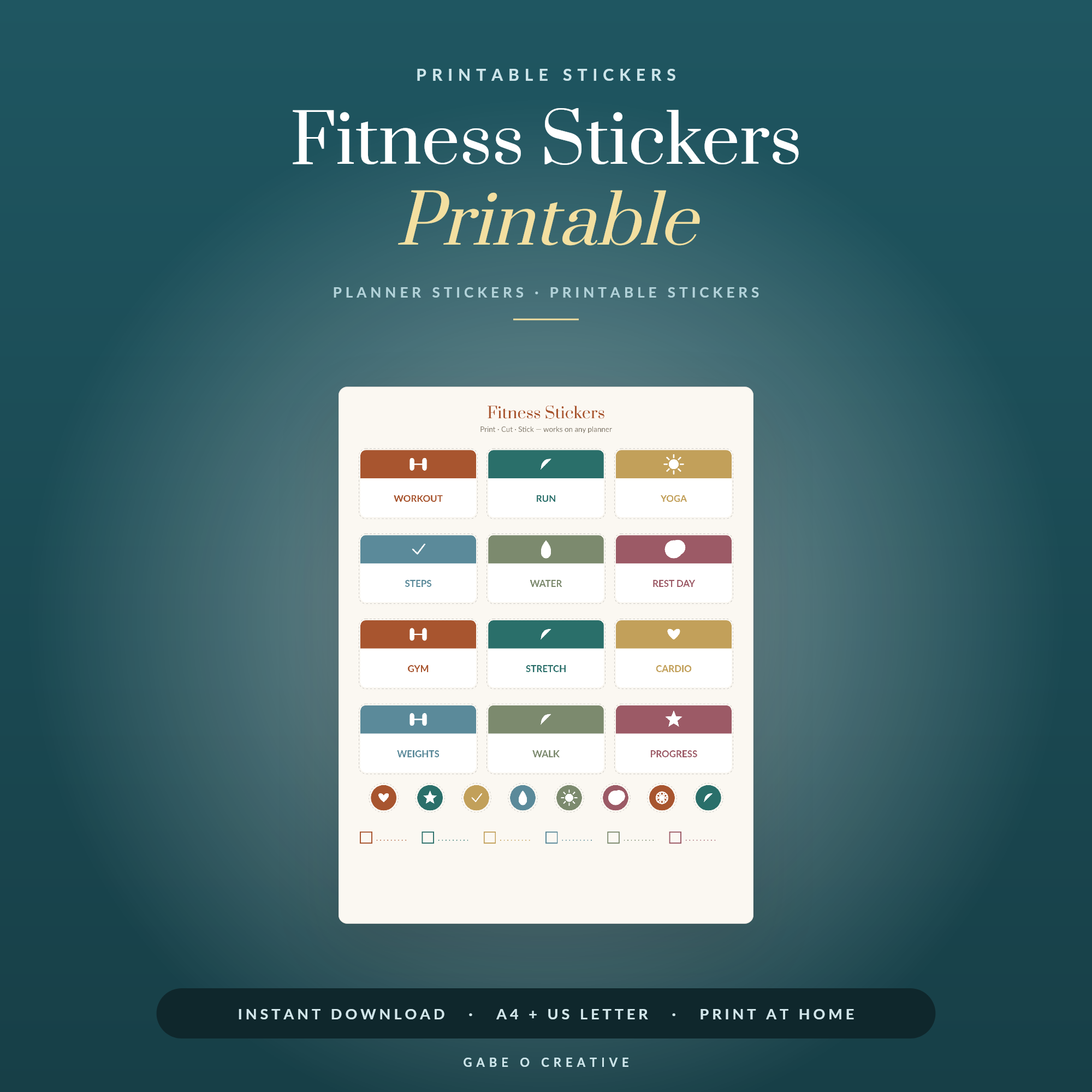 Fitness Stickers Printable