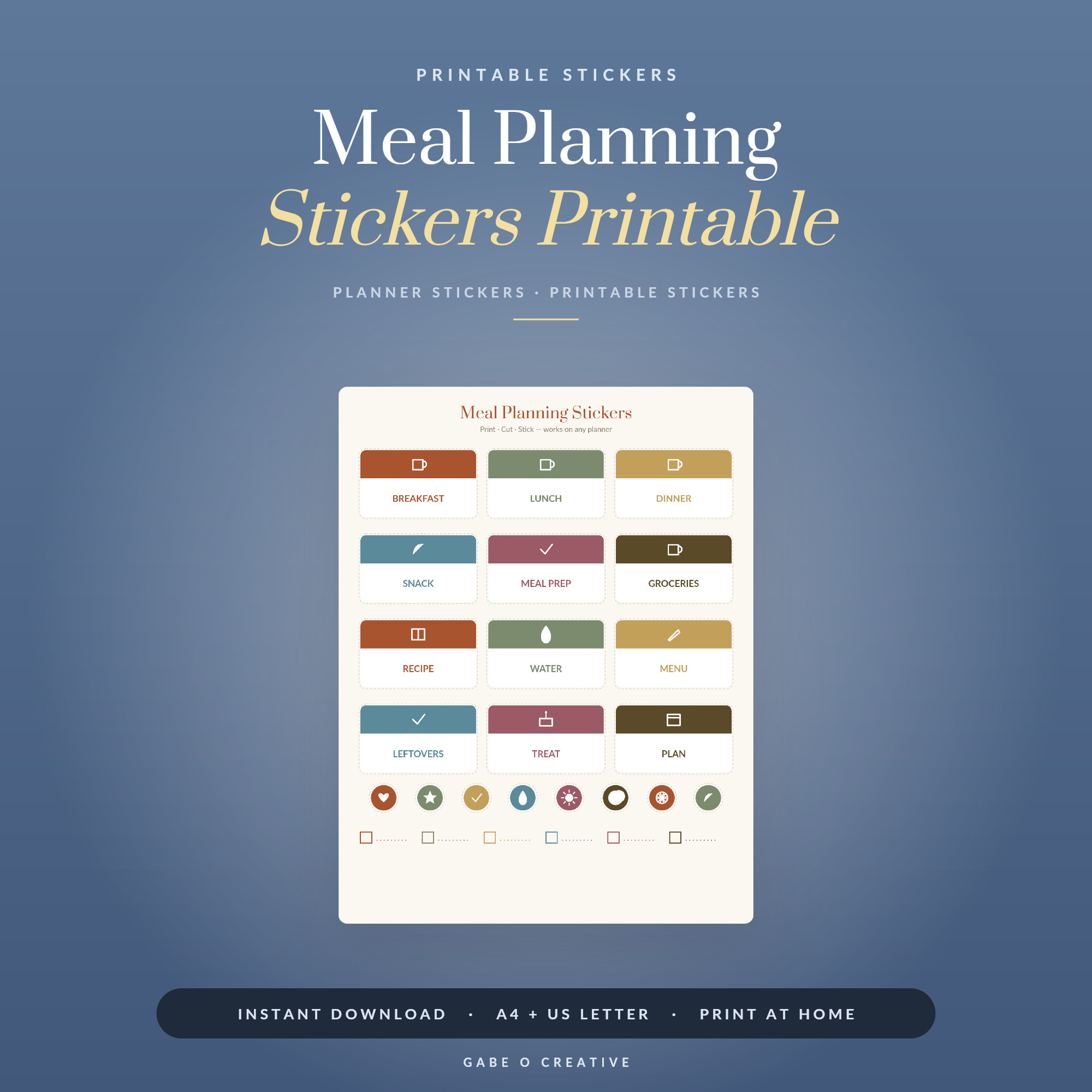 Meal Planning Stickers Printable
