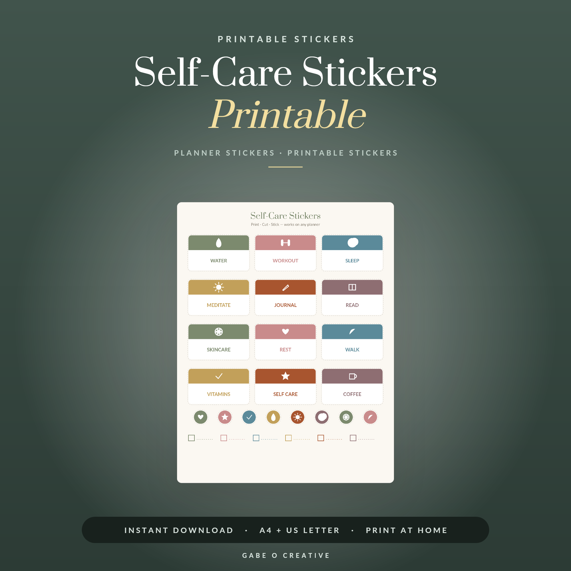 Self-Care Stickers Printable