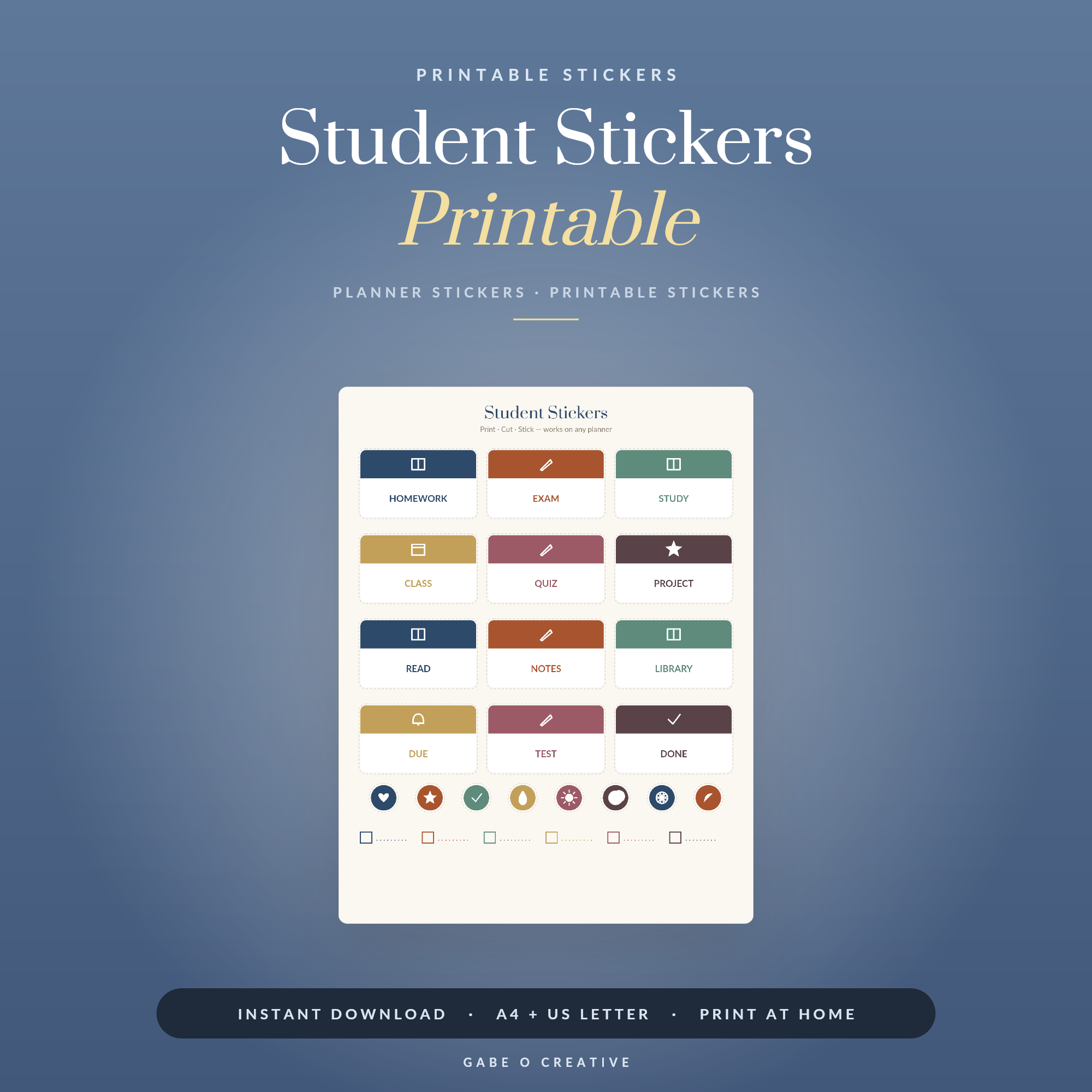 Student Stickers Printable