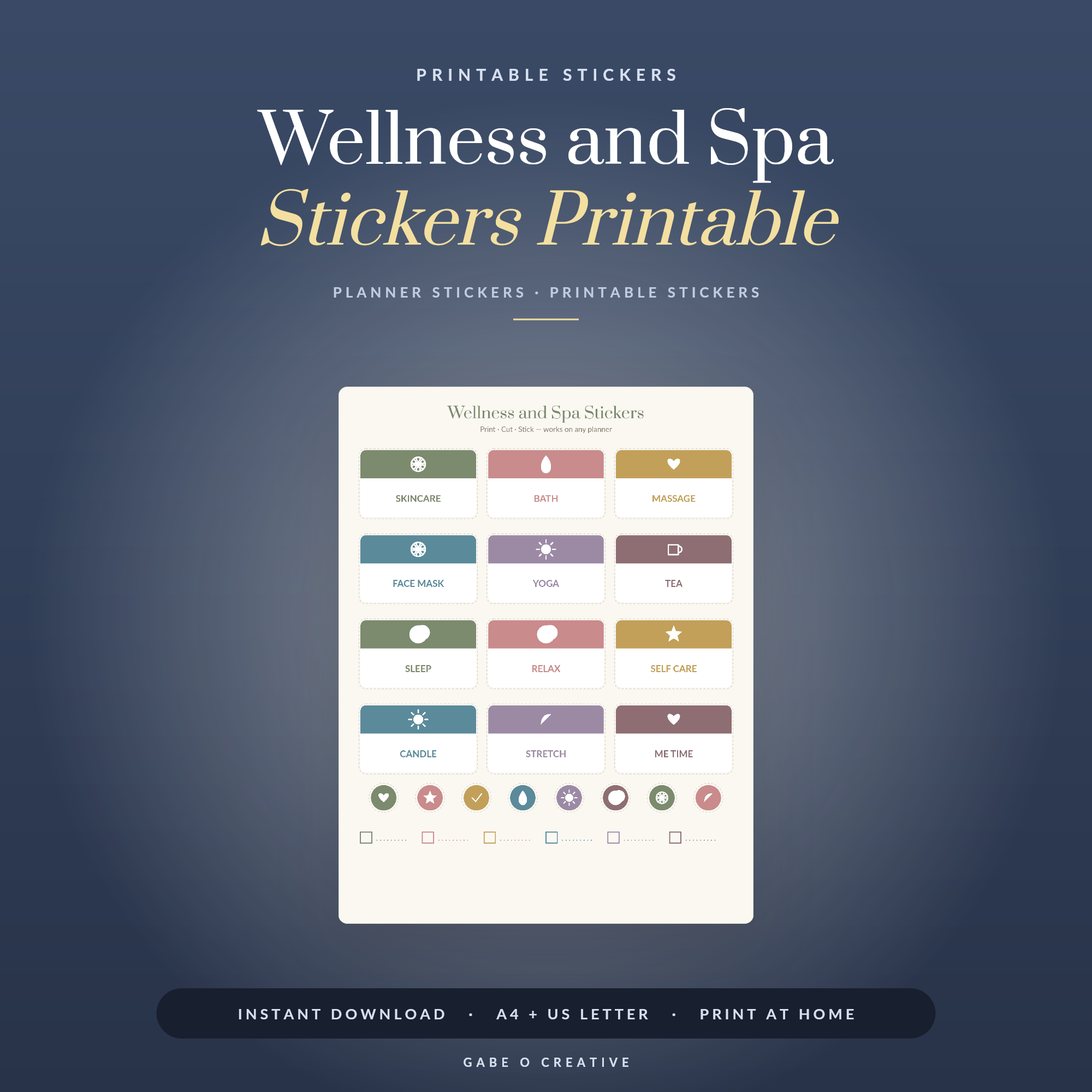Wellness and Spa Stickers Printable