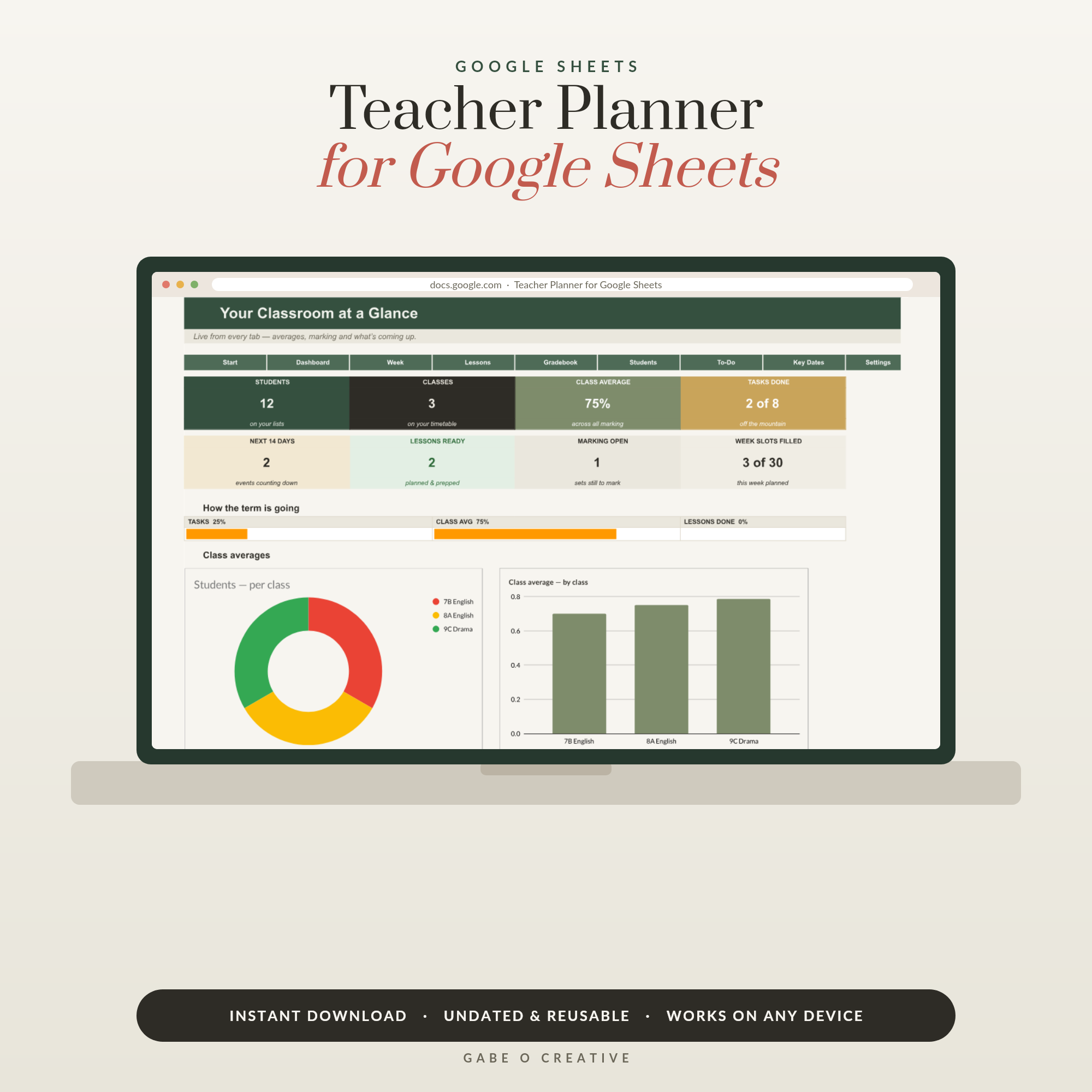A Teacher Gradebook in Google Sheets That Averages Itself