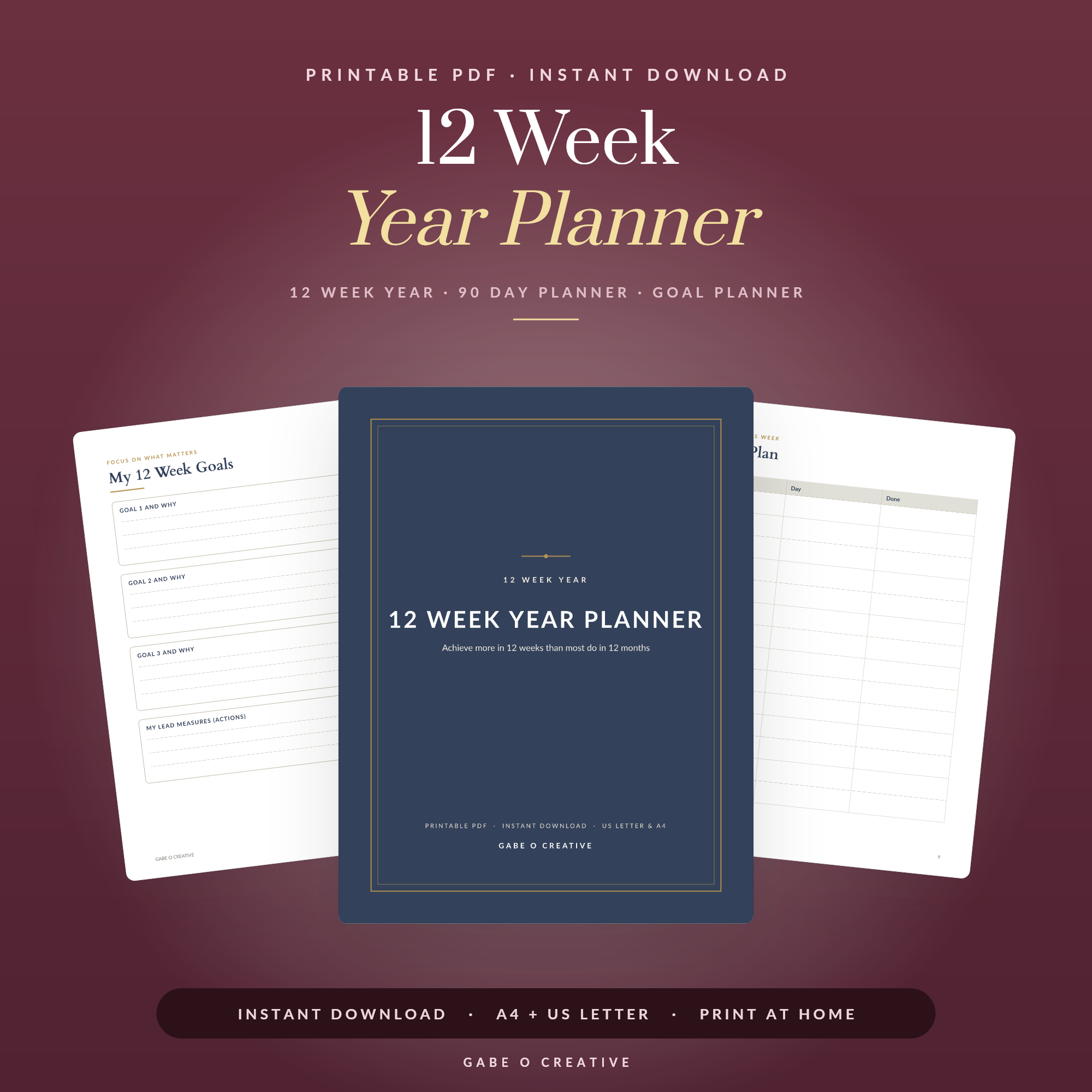 12 Week Year Planner