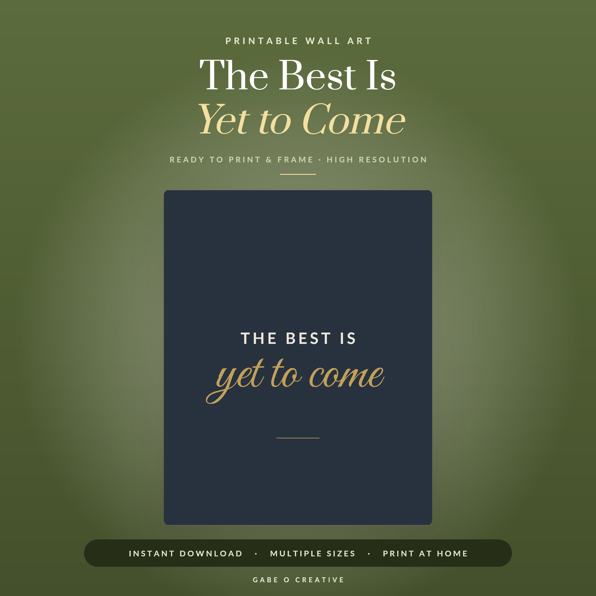 The Best Is Yet to Come