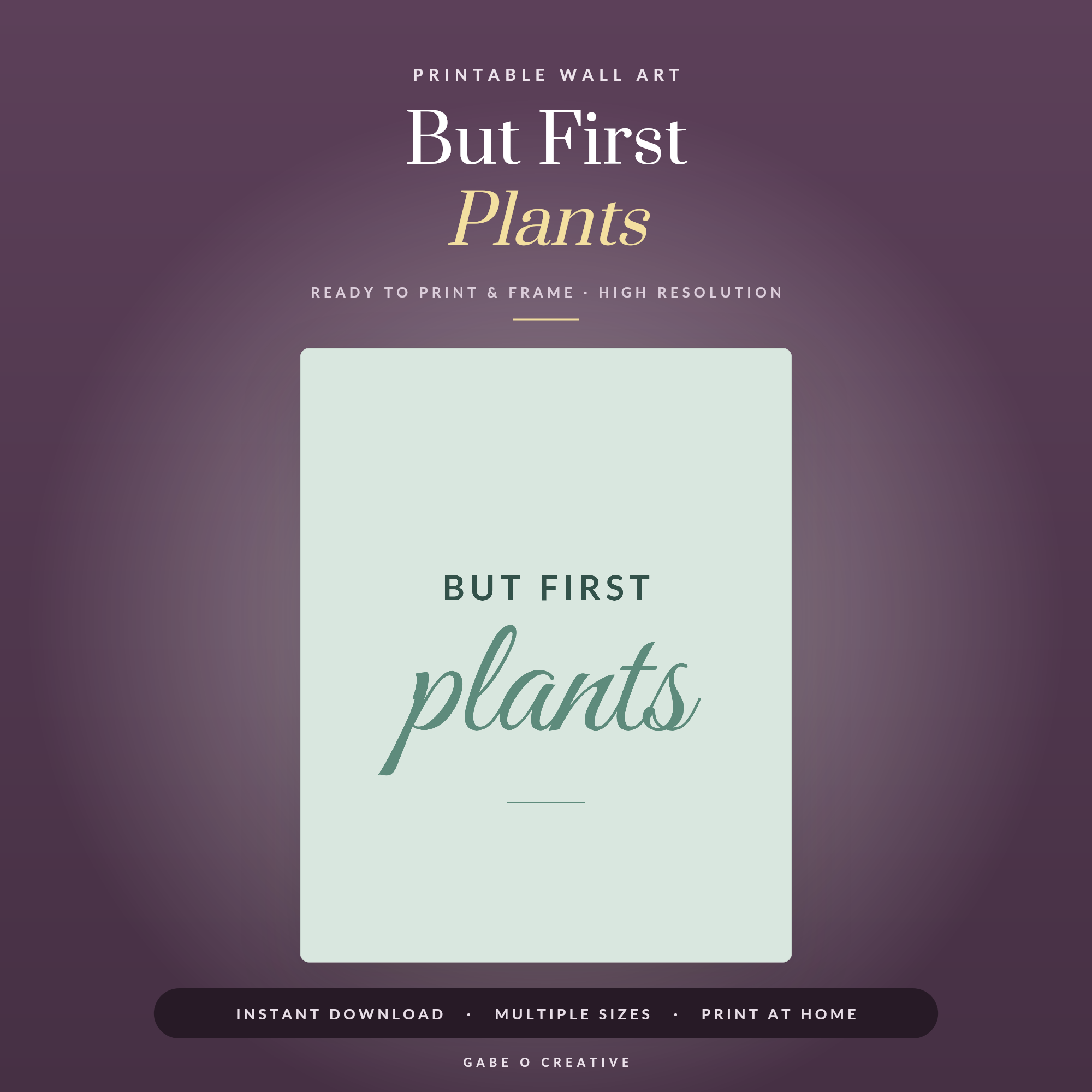 But First Plants