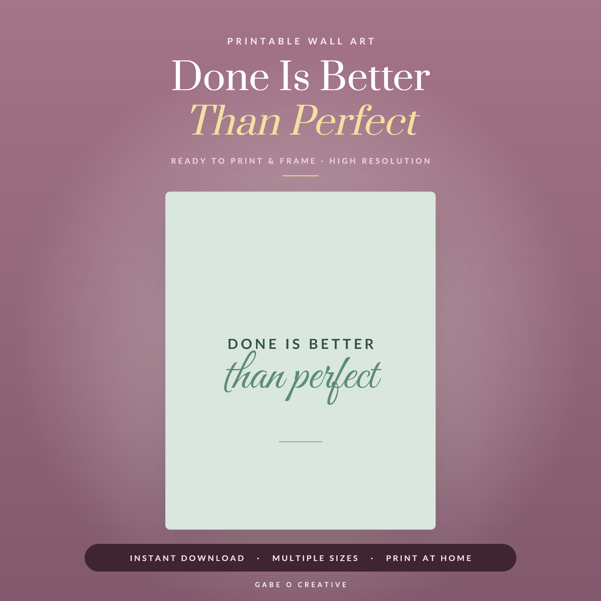 Done Is Better Than Perfect