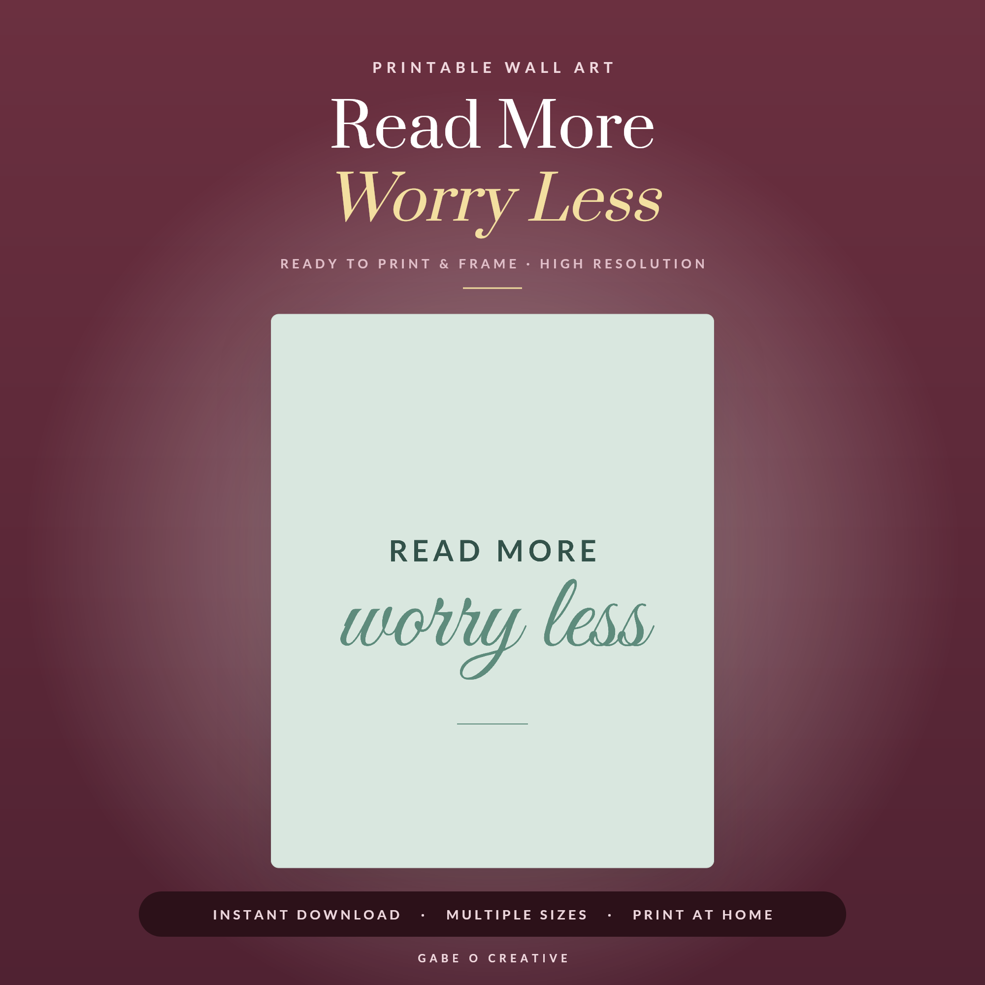 Read More Worry Less