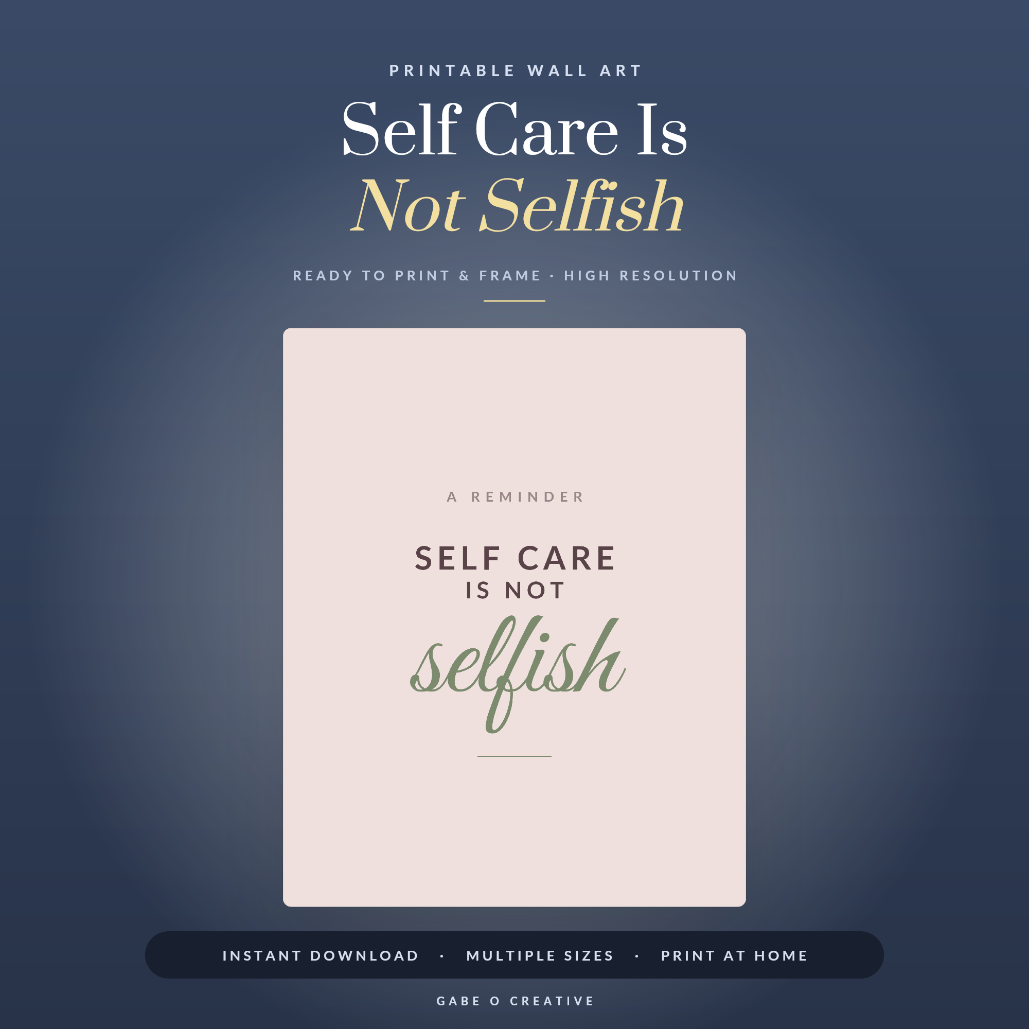 Self Care Is Not Selfish