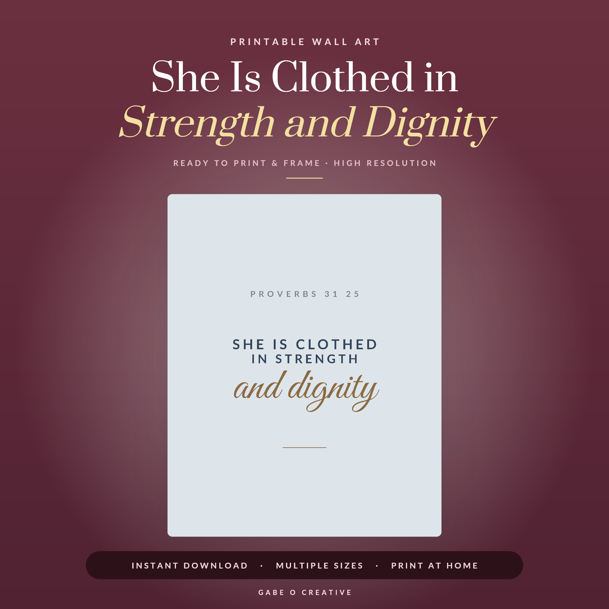 She Is Clothed in Strength and Dignity