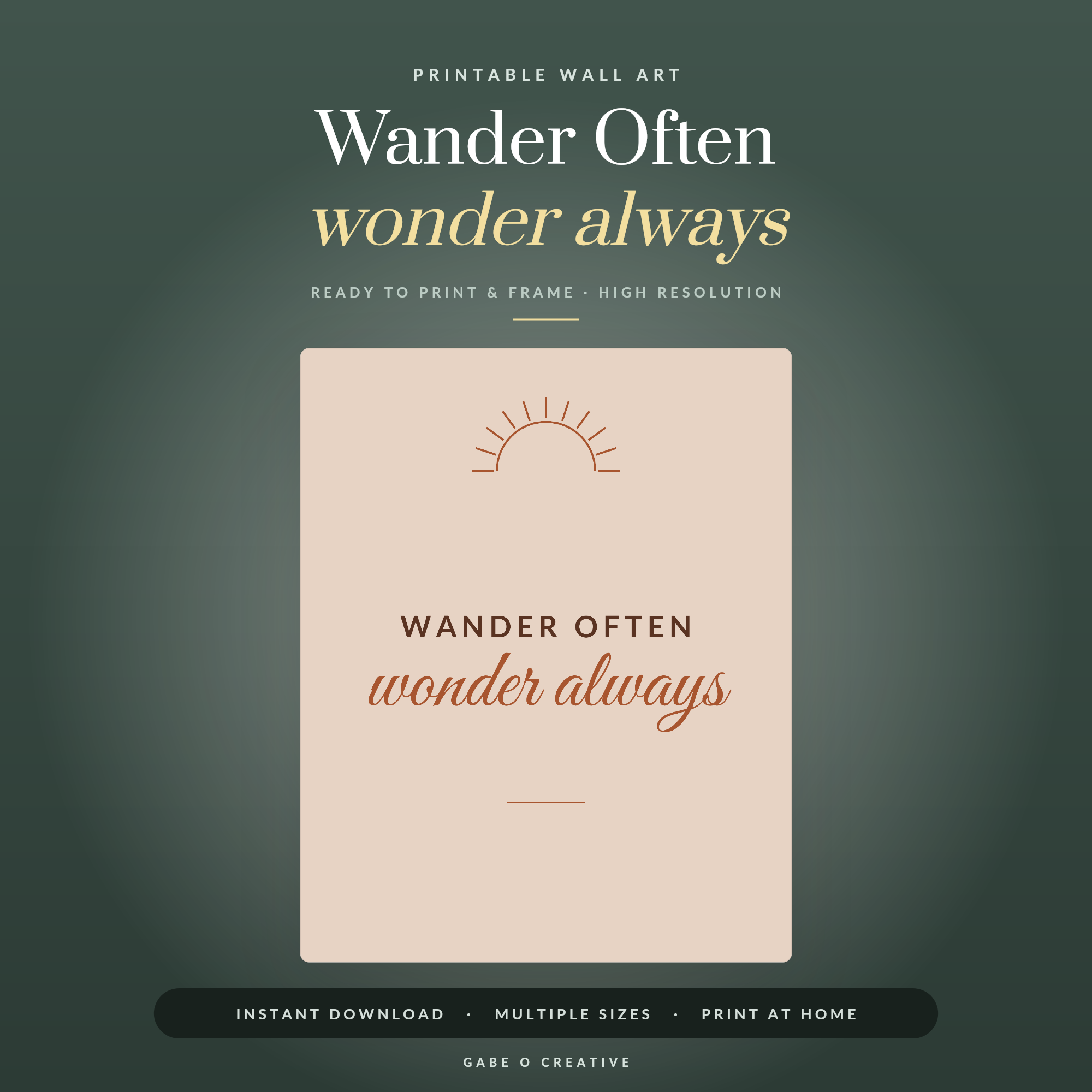 Wander Often wonder always