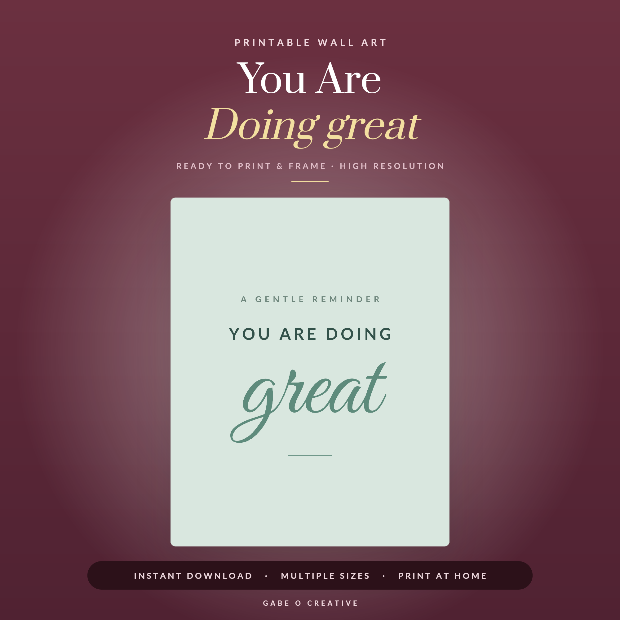You Are Doing great