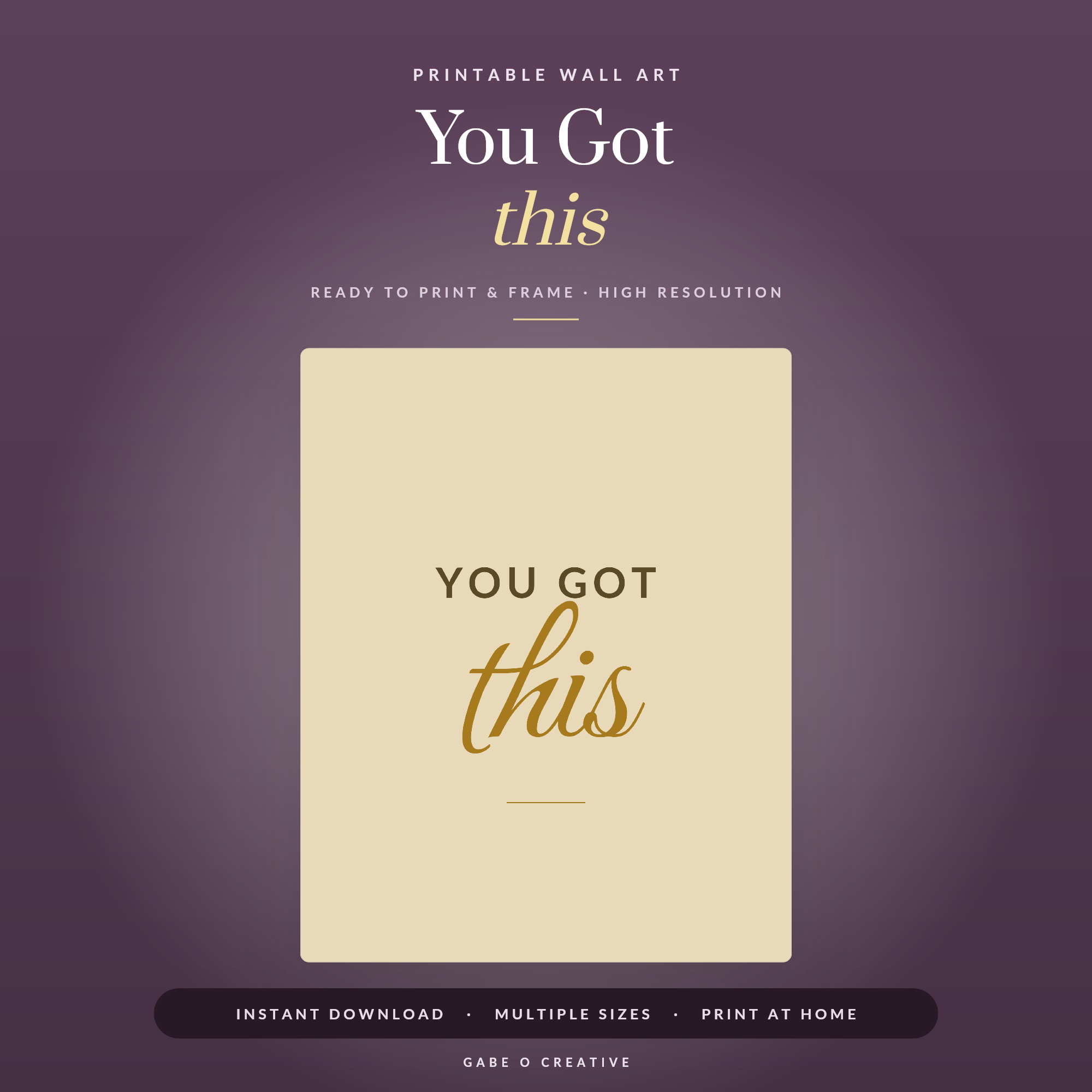 You Got this